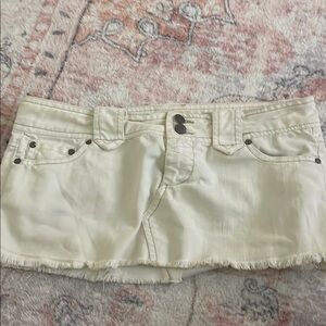 White Denim Mini Skirt